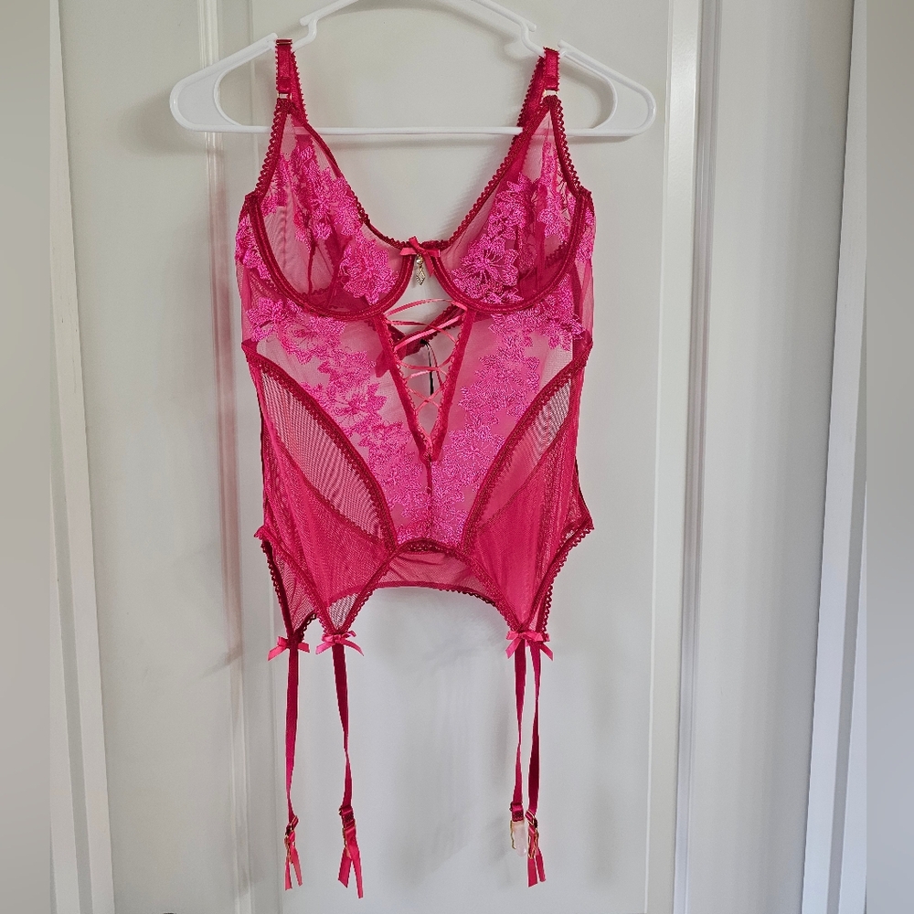 Bright Pink Bustier Lingerie